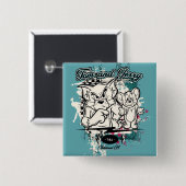 Tom en Jerry Hollywood CA Vierkante Button 5,1 Cm (Voorkant /achterkant)