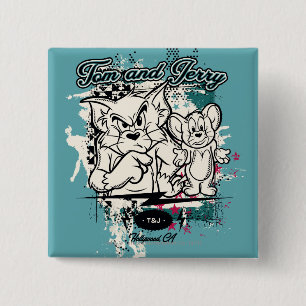 Tom en Jerry Hollywood CA Vierkante Button 5,1 Cm