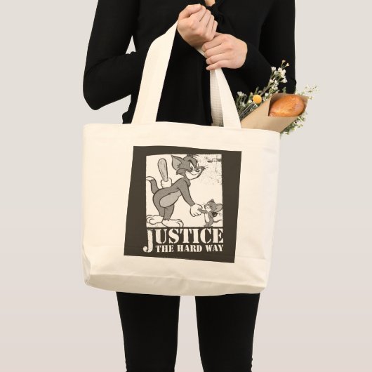Tom en Jerry Justice de harde weg Grote Tote Bag (Voorkant (product))