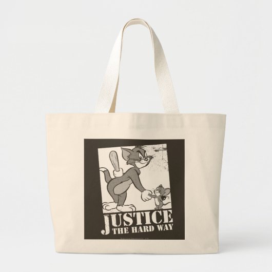 Tom en Jerry Justice de harde weg Grote Tote Bag (Voorkant)