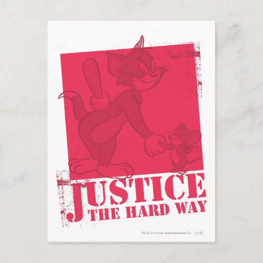 Tom en Jerry Justice The Hard Way Briefkaart (Voorkant)