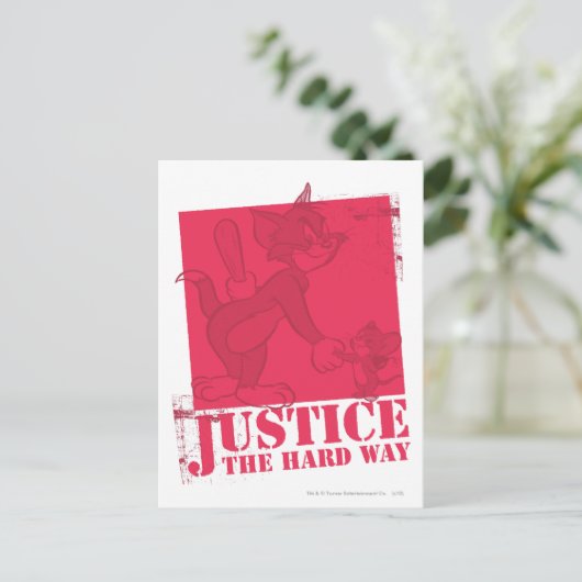 Tom en Jerry Justice The Hard Way Briefkaart (Staand voorkant)