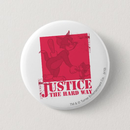 Tom en Jerry Justice The Hard Way Ronde Button 5,7 Cm (Voorkant)
