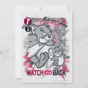 Tom en Jerry kijken naar je rug