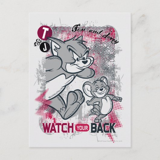 Tom en Jerry kijken naar je rug Briefkaart (Voorkant)