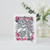 Tom en Jerry kijken naar je rug Briefkaart (Staand voorkant)