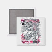 Tom en Jerry kijken naar je rug Magneet (Voorkant / Achterkant)