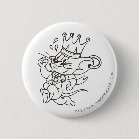 Tom en Jerry King Jerry Ronde Button 5,7 Cm (Voorkant)