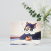 Tom en Jerry lezen een boek Briefkaart (Staand voorkant)