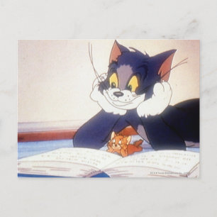 Tom en Jerry lezen een boek Briefkaart