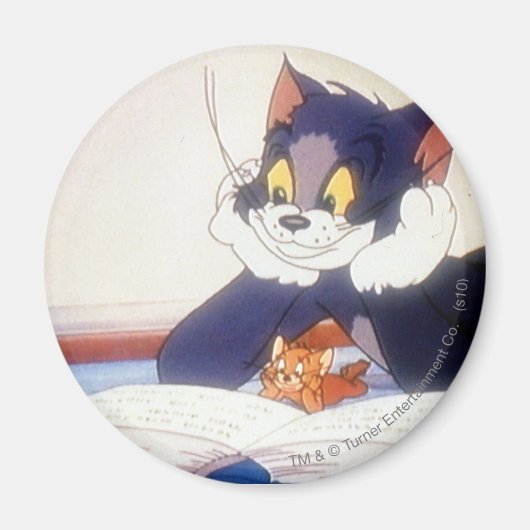 Tom en Jerry lezen een boek Magneet (Voorkant)
