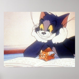 Tom en Jerry lezen een boek Poster