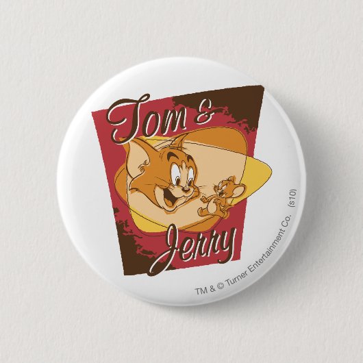 Tom en Jerry Logo 2 Ronde Button 5,7 Cm (Voorkant)