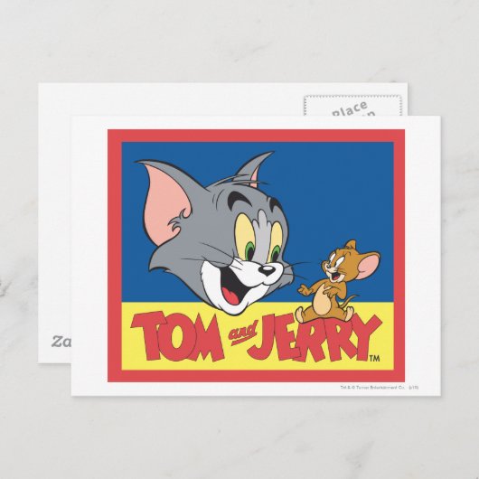 Tom en Jerry Logo Flat Briefkaart (Voorkant / Achterkant)