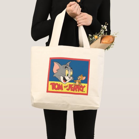 Tom en Jerry Logo Flat Grote Tote Bag (Voorkant (product))