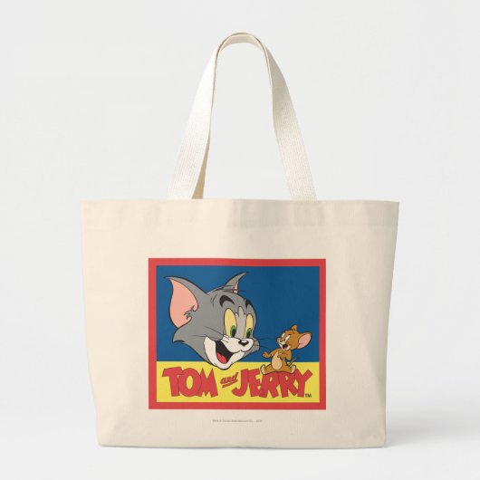 Tom en Jerry Logo Flat Grote Tote Bag (Voorkant)