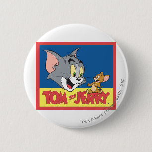 Tom en Jerry Logo Flat Ronde Button 5,7 Cm