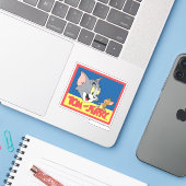 Tom en Jerry Logo Flat Sticker (Laptop met iPhone)