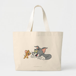 Tom en Jerry Make Faces Grote Tote Bag