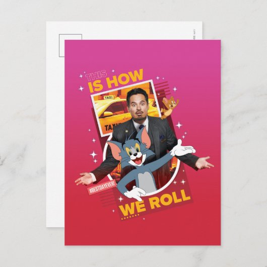 Tom en Jerry met Terrance - zo rollen we Briefkaart (Voorkant / Achterkant)