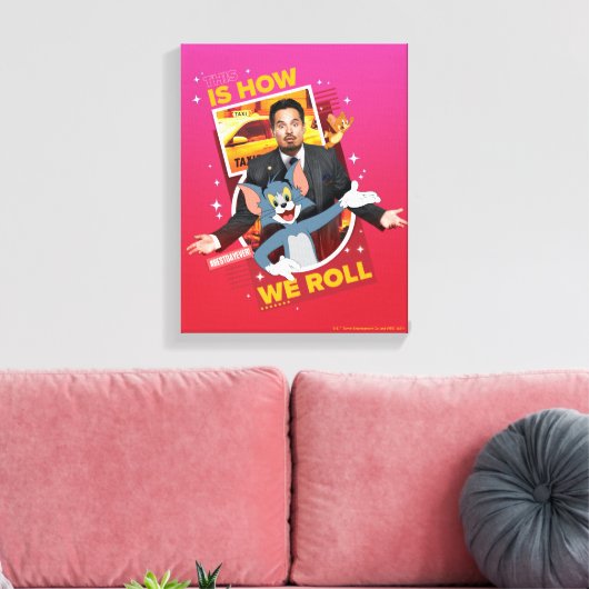 Tom en Jerry met Terrance - zo rollen we Canvas Afdruk (Insitu (Woonkamer))