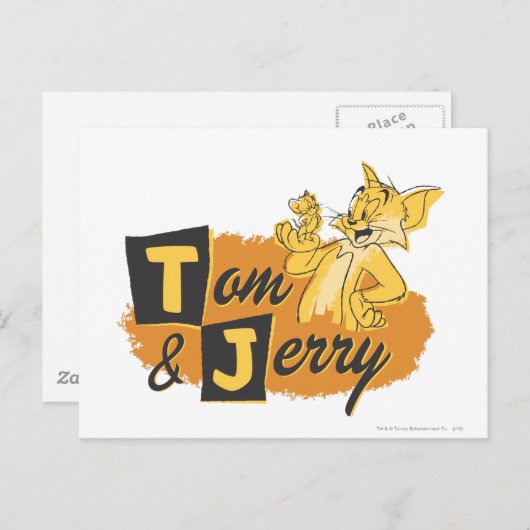 Tom en Jerry Mouse in Paw Logo Briefkaart (Voorkant / Achterkant)
