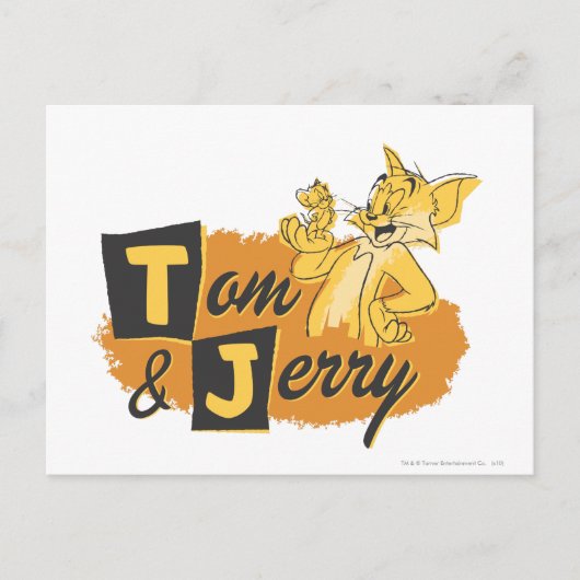 Tom en Jerry Mouse in Paw Logo Briefkaart (Voorkant)