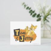 Tom en Jerry Mouse in Paw Logo Briefkaart (Staand voorkant)