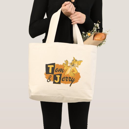 Tom en Jerry Mouse in Paw Logo Grote Tote Bag (Voorkant (product))