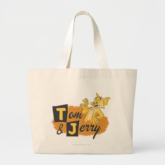 Tom en Jerry Mouse in Paw Logo Grote Tote Bag (Voorkant)