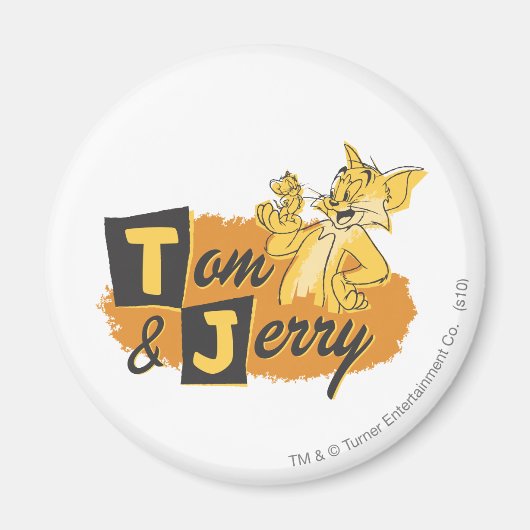 Tom en Jerry Mouse in Paw Logo Magneet (Voorkant)