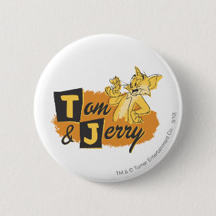 Tom en Jerry Mouse in Paw Logo Ronde Button 5,7 Cm