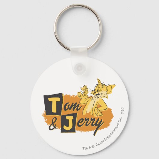 Tom en Jerry Mouse in Paw Logo Sleutelhanger (Voorkant)