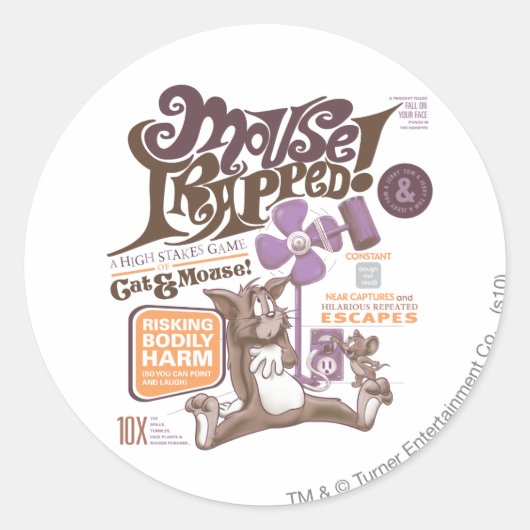 Tom en Jerry Mouse Trapped Ronde Sticker (Voorkant)
