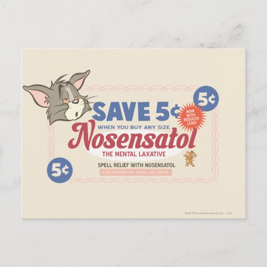 Tom en Jerry Nosensatol Coupon Briefkaart (Voorkant)