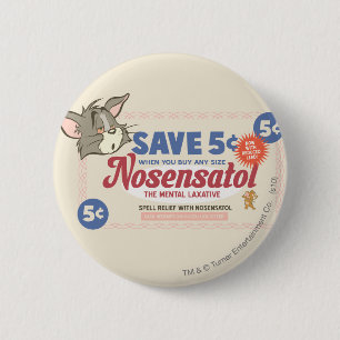 Tom en Jerry Nosensatol Coupon Ronde Button 5,7 Cm