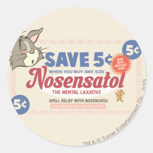 Tom en Jerry Nosensatol Coupon Ronde Sticker