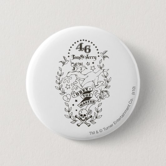 Tom en Jerry Obey De Master 1 Ronde Button 5,7 Cm (Voorkant)