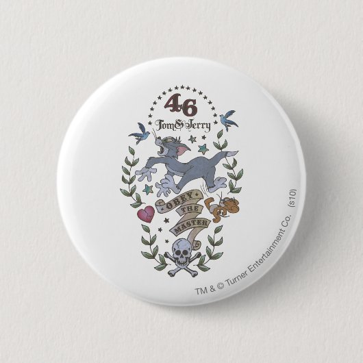 Tom en Jerry Obey De Master 2 Ronde Button 5,7 Cm (Voorkant)