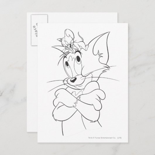 Tom en Jerry On Head Briefkaart (Voorkant / Achterkant)