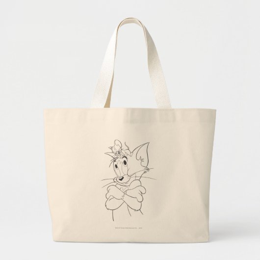 Tom en Jerry On Head Grote Tote Bag (Voorkant)