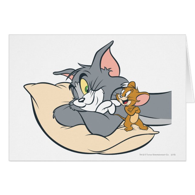 Tom en Jerry On Pillow (Voorkant Horizontaal)