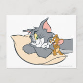 Tom en Jerry On Pillow Briefkaart (Voorkant)