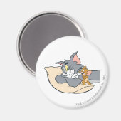 Tom en Jerry On Pillow Magneet (Voorkant / Achterkant)