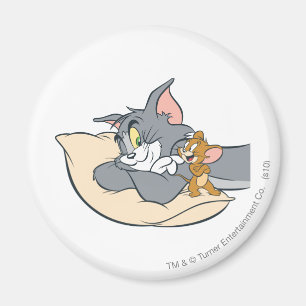 Tom en Jerry On Pillow Magneet