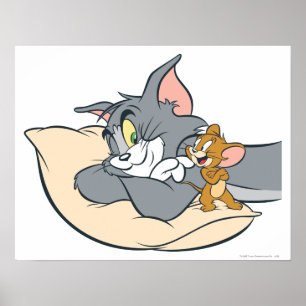 Tom en Jerry On Pillow Poster