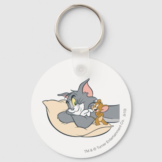 Tom en Jerry On Pillow Sleutelhanger (Voorkant)