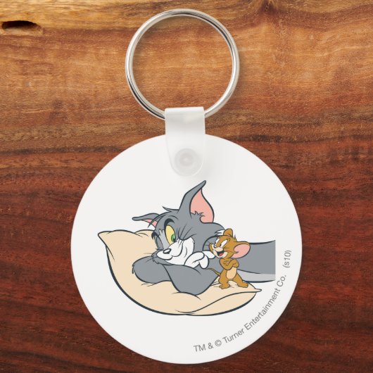 Tom en Jerry On Pillow Sleutelhanger (Voorkant)