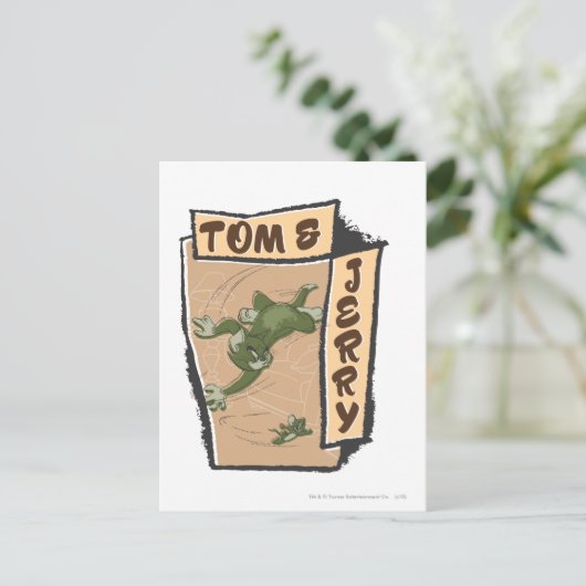 Tom en Jerry op een Tan Couch Briefkaart (Staand voorkant)