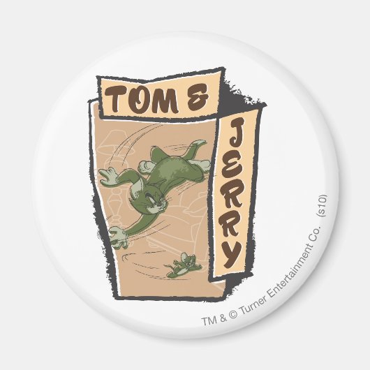 Tom en Jerry op een Tan Couch Magneet (Voorkant)